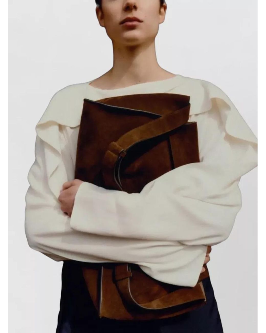 Studio Nicholson Brown Calf Leather Shoulder Bag