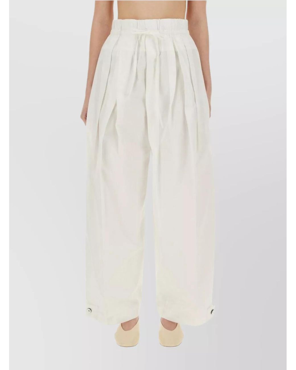 Jil Sander White Oversized Wide-Leg Trousers