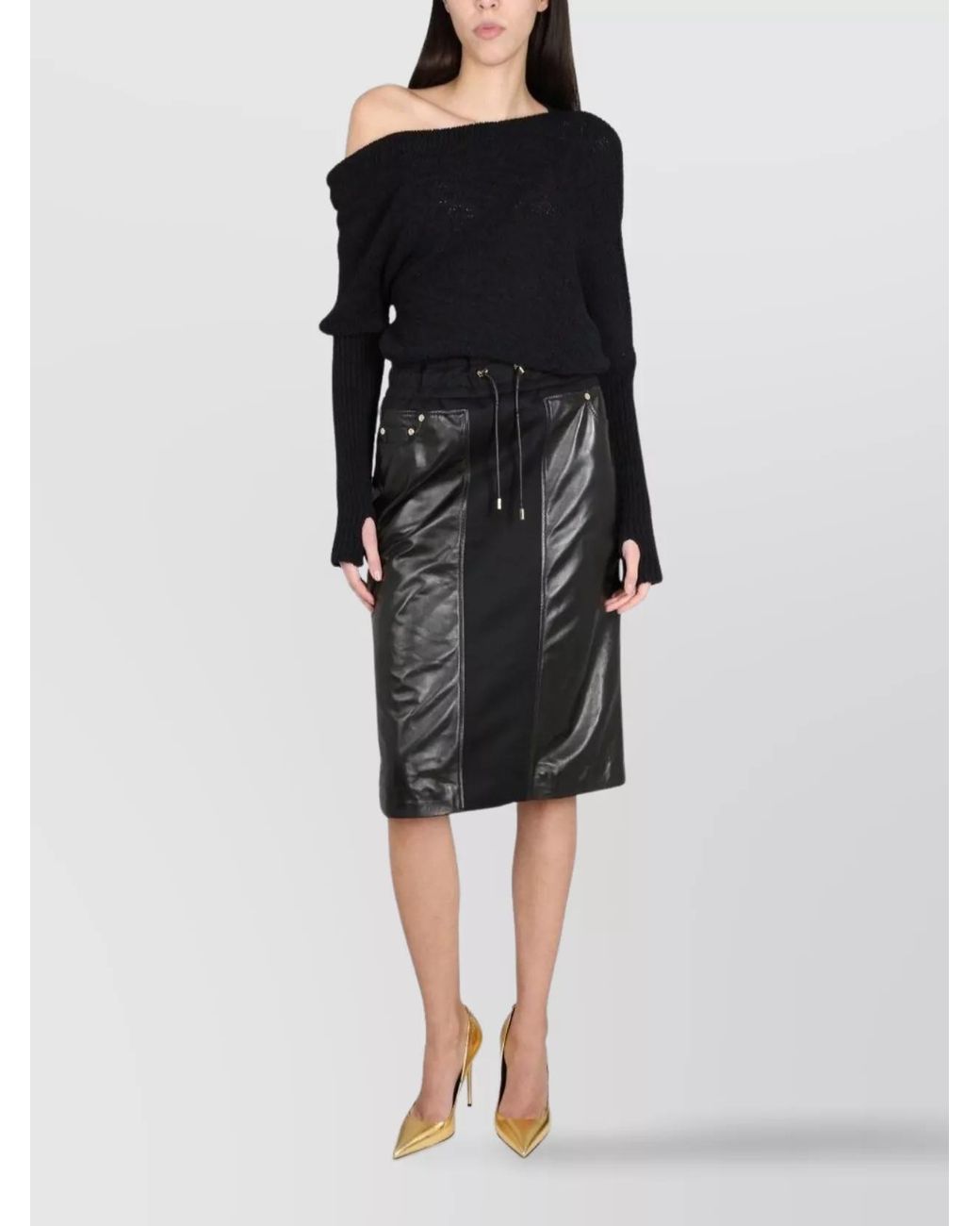 Tom Ford Black Silk Blend High-Waisted Skirt