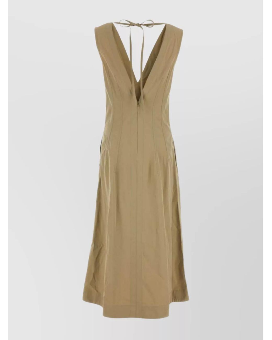 Bottega Veneta Natural Cotton Blend Midi Dress