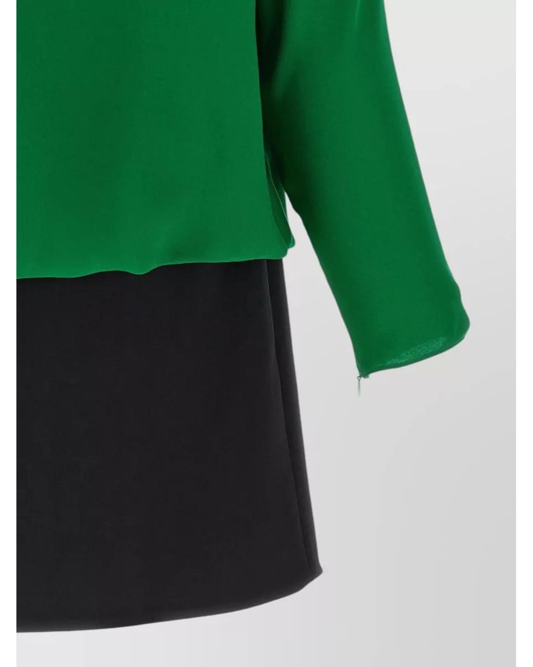 Valentino Garavani Green Silk Georgette High-Neck Mini Dress