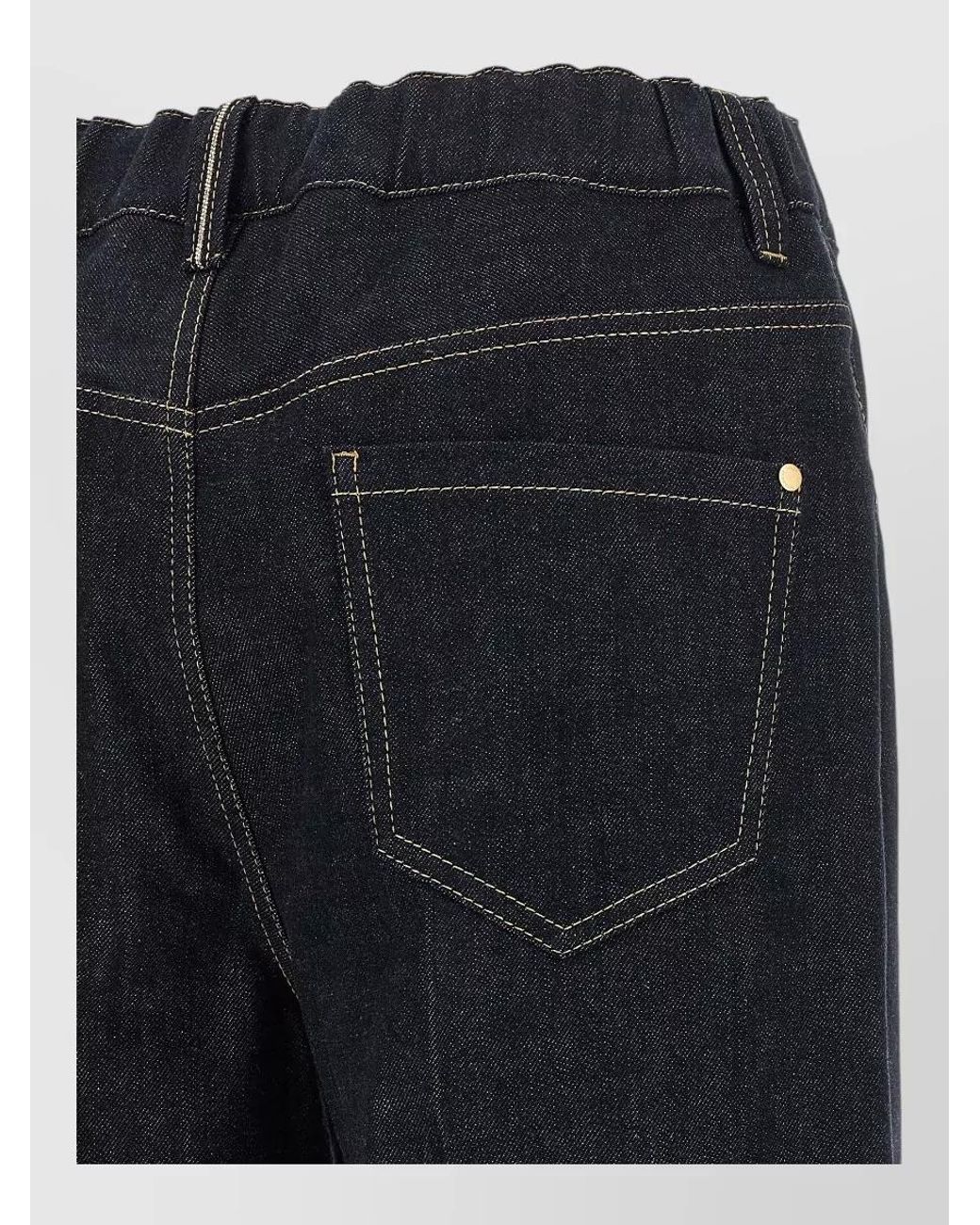 Brunello Cucinelli Blue Denim High-Rise Wide-Leg Jeans