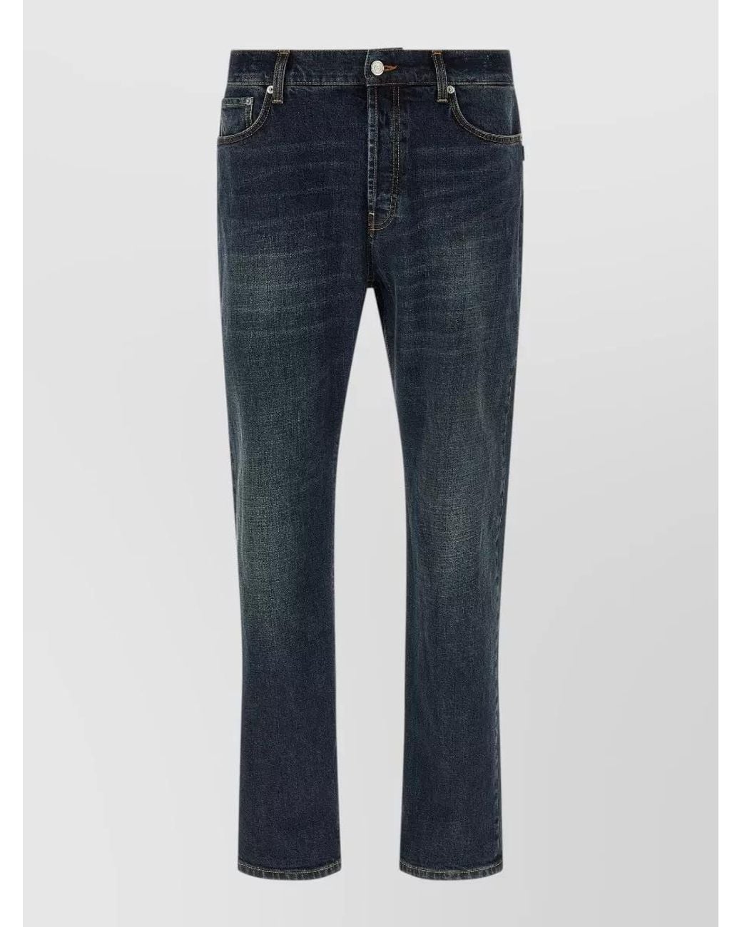 Department 5 Blue Denim Bowl Mid-Rise Straight-Leg Jeans for men