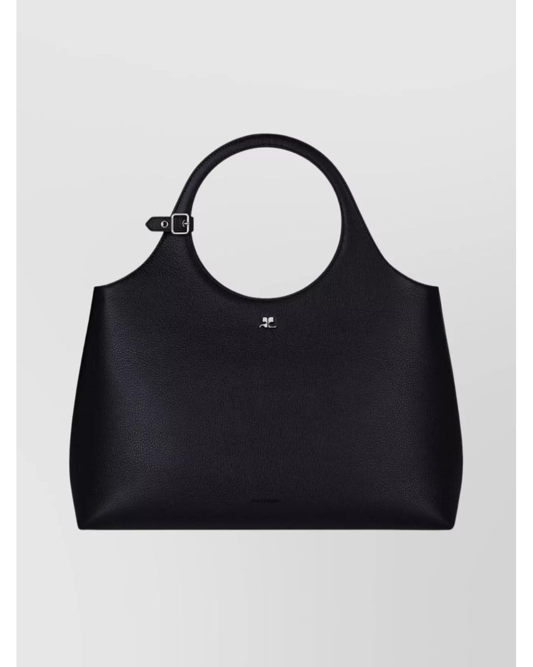 Courreges Black Large Holy Day Leather Shoulder Bag