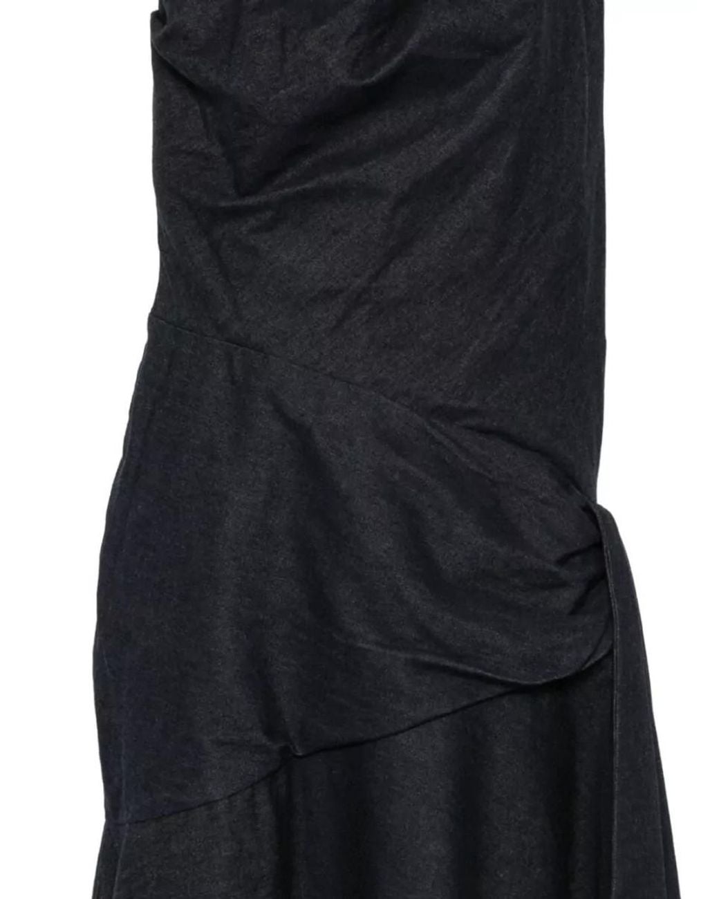 Zimmermann Blue Denim Halterneck Draped Asymmetric Maxi Dress