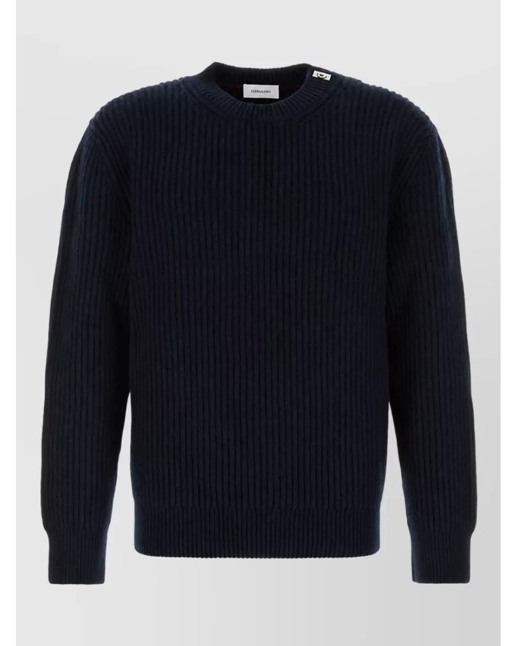 Ferragamo Blue Cashmere Virgin Wool Sweater for men