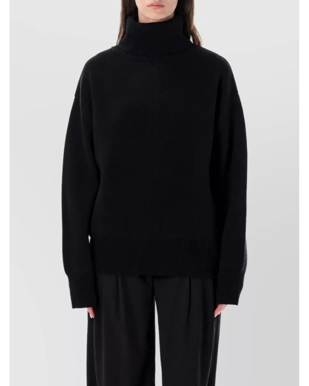 Rhea Costa Blue Wool Turtleneck Sweatshirt