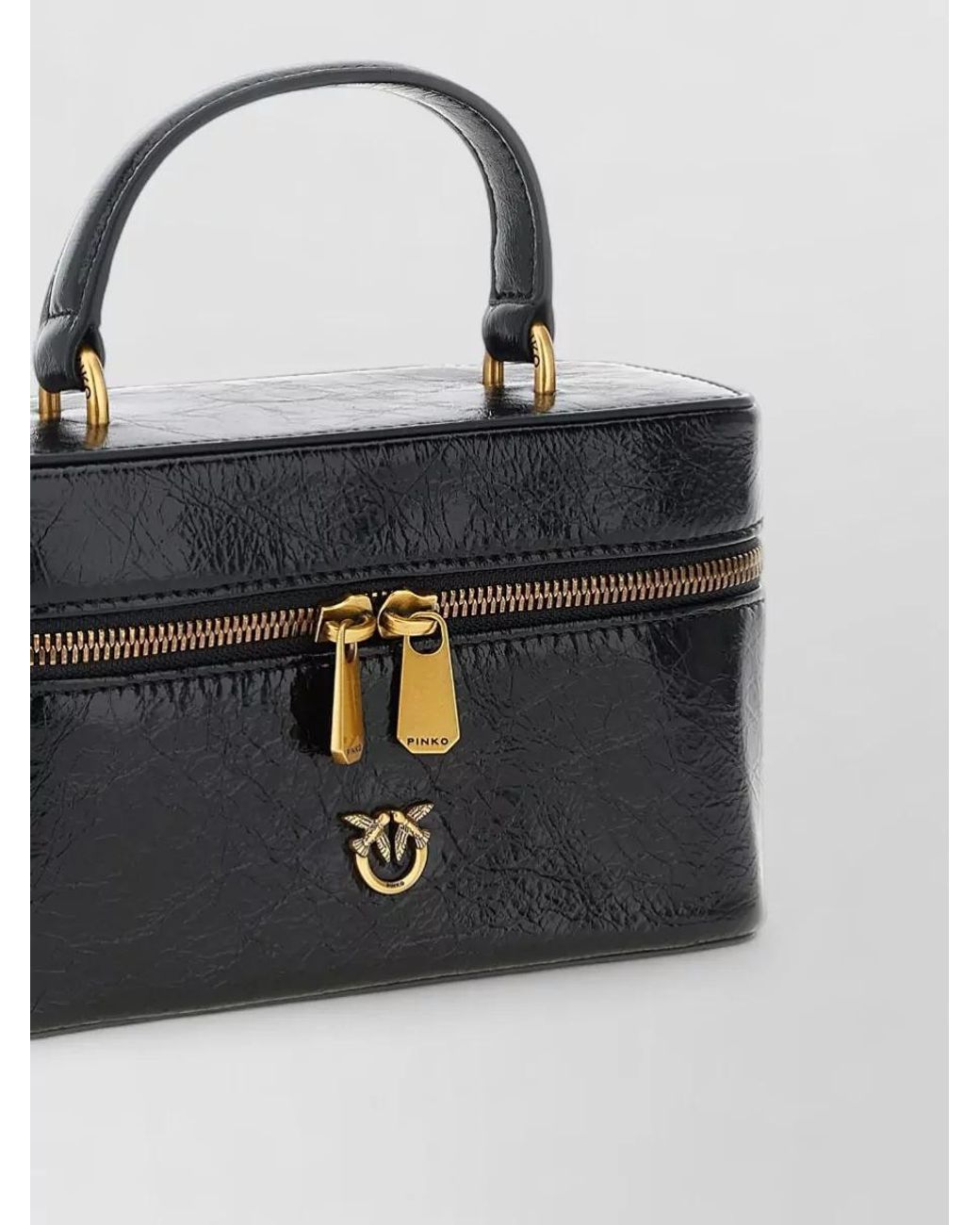 Pinko Black Vanity Soft Mini Leather Quilted Crossbody Bag