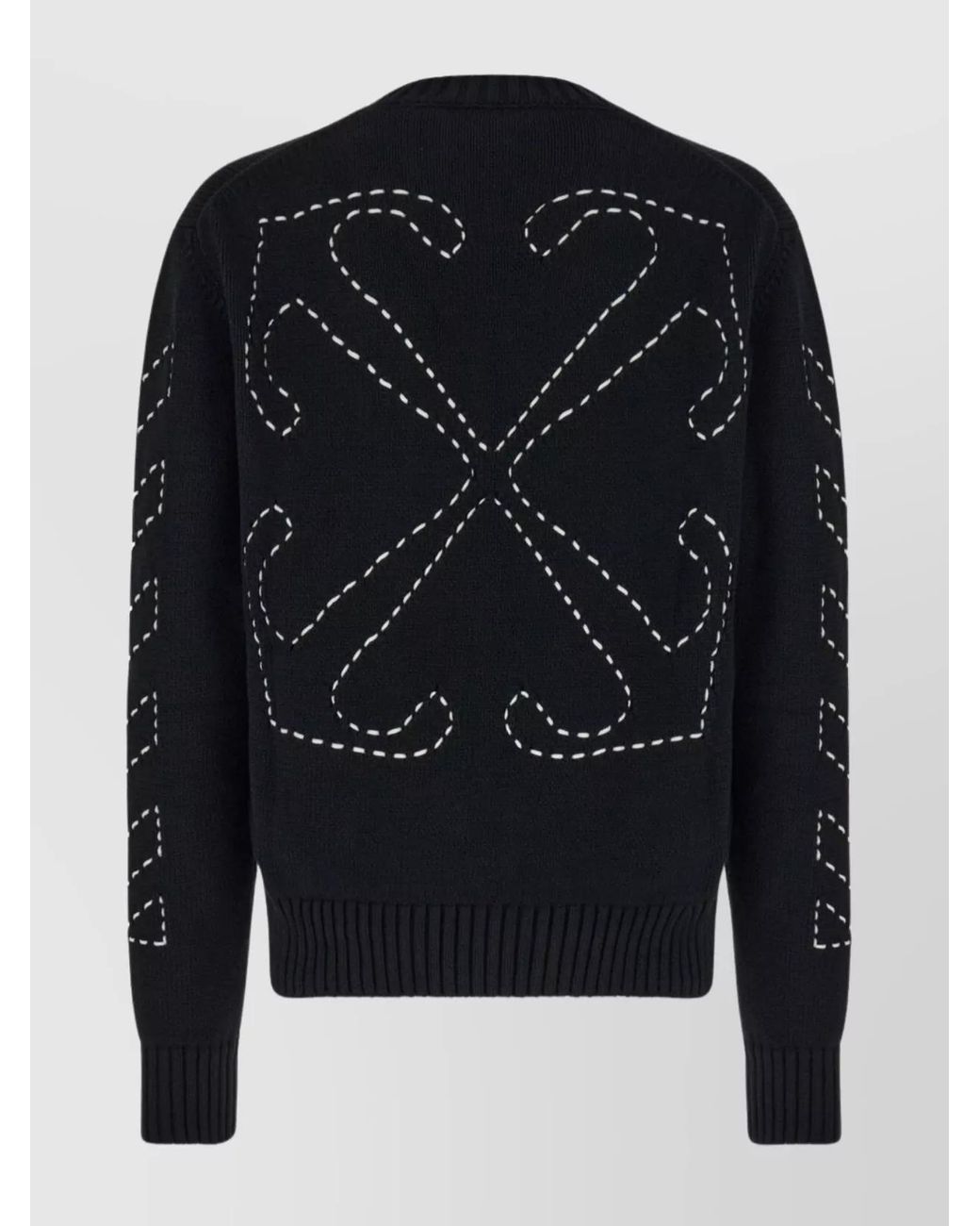 Off-White c/o Virgil Abloh Blue Cotton Oversized Logo-Embroidered Jumper for men