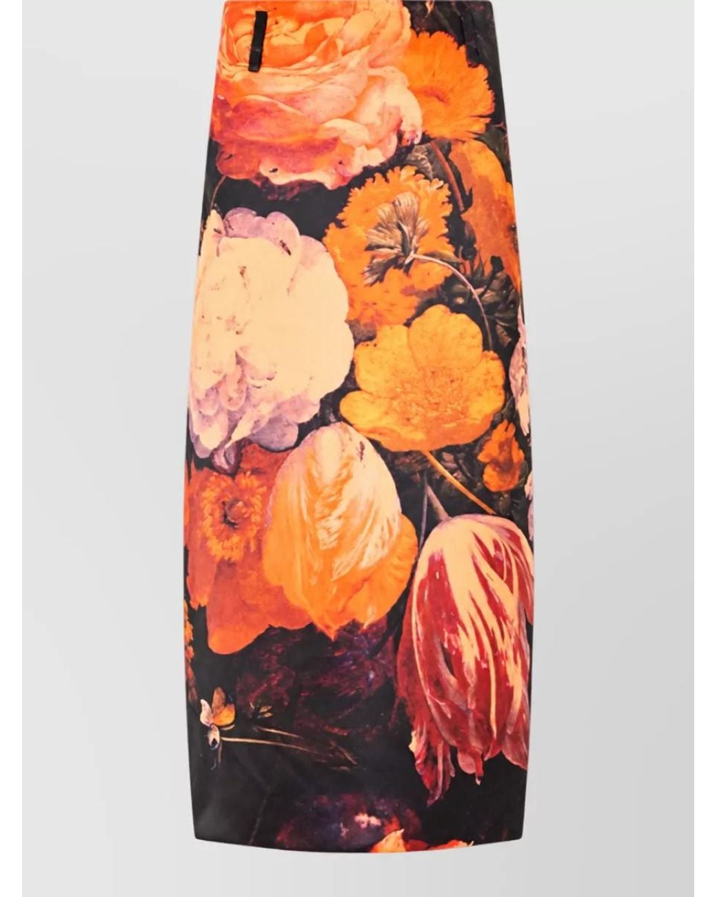 Dries Van Noten Orange Printed Maxi Skirt