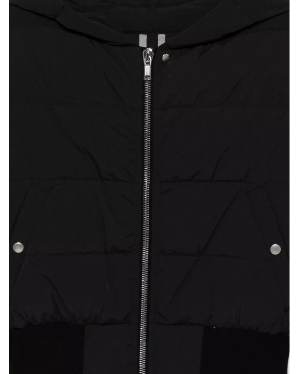 Rick Owens Black Hooded Quilted Down Puffer Jacket