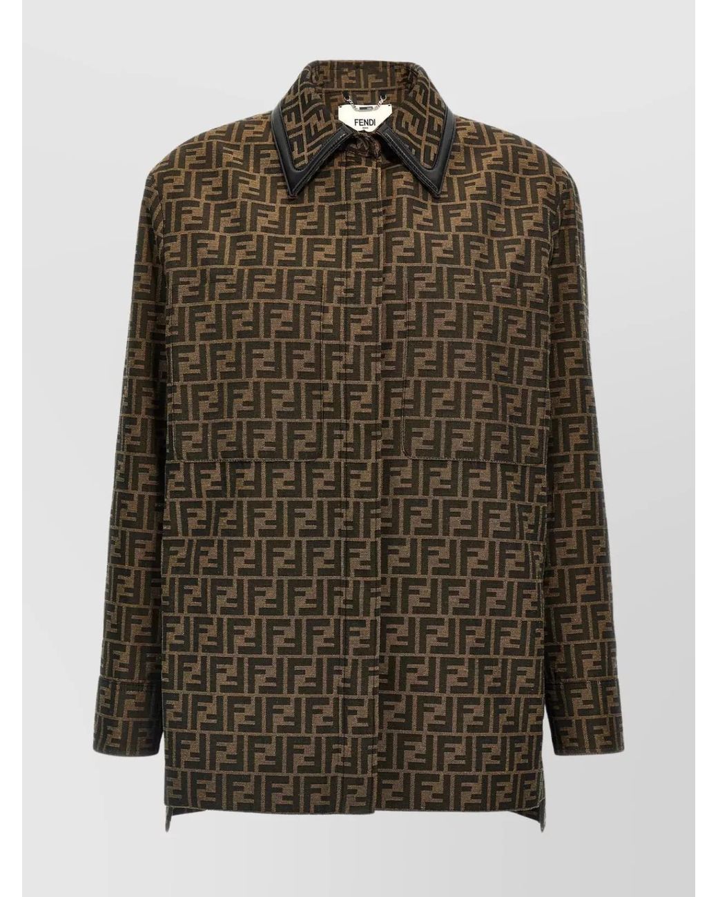 Fendi Green Canvas Single-Breasted Jacket