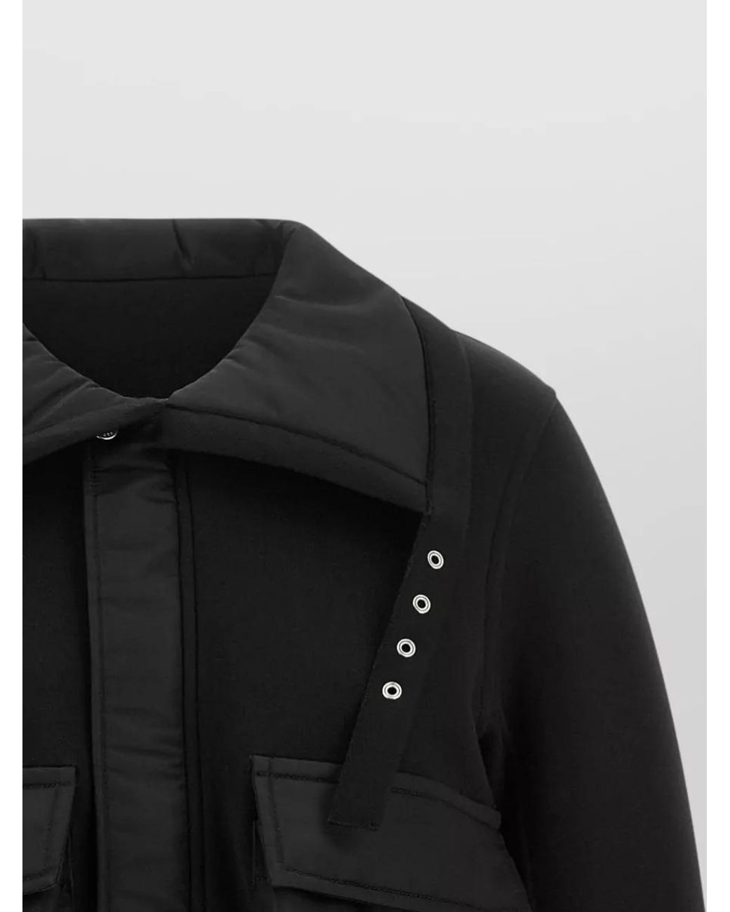 Sacai Black Cotton Blend Single Breasted Jacket