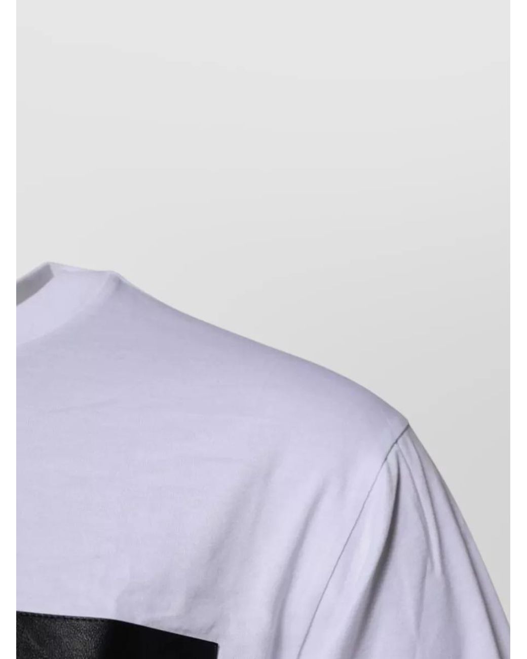 Dolce & Gabbana White Cotton Logo Patch Crew Neck T-Shirt for men