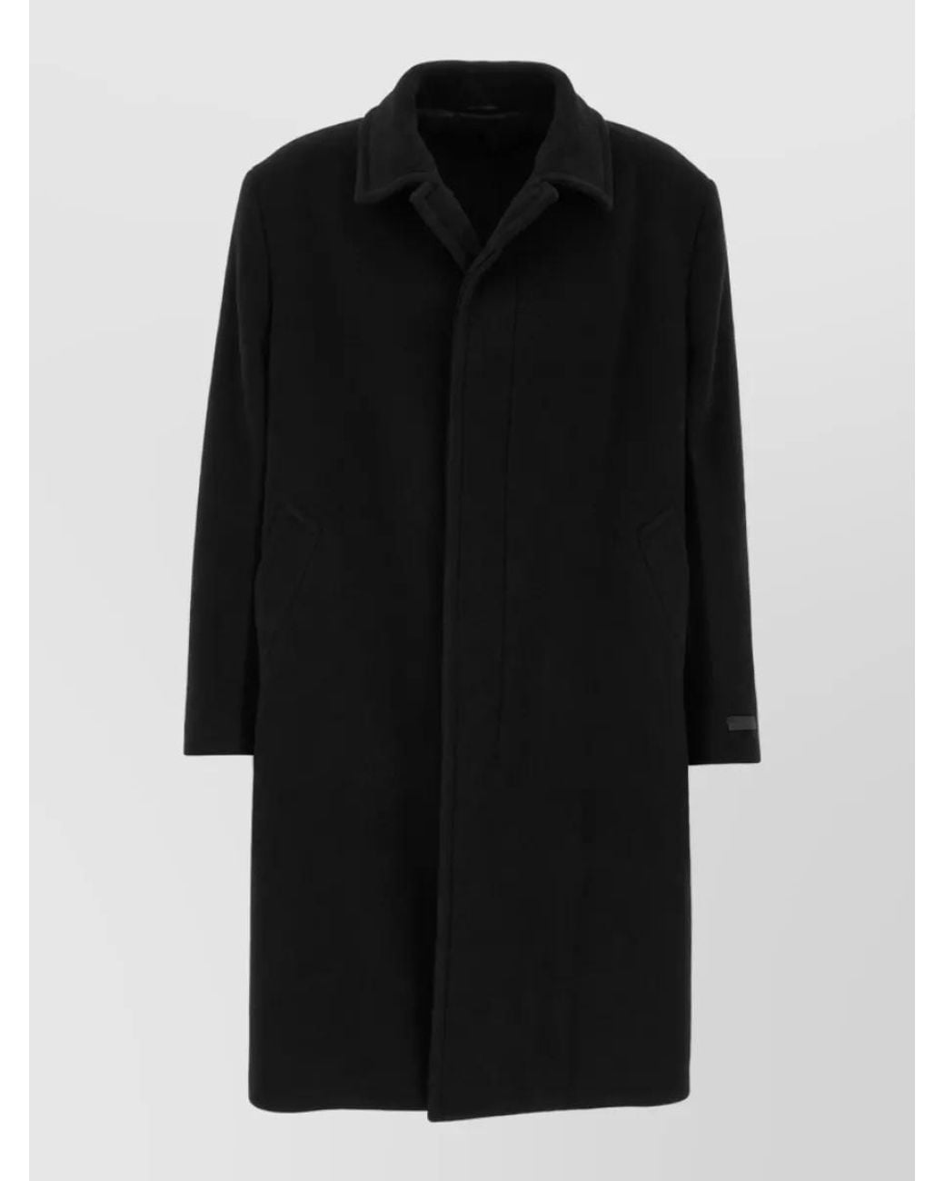 Prada Black Cashmere Blend Coat for men