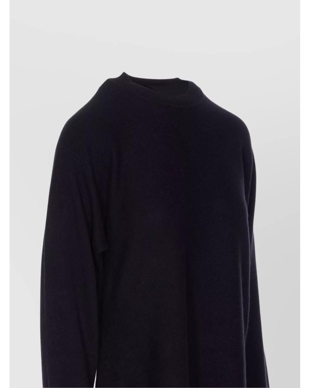 Uma Wang Blue Asymmetric Hem Long Sleeve Top