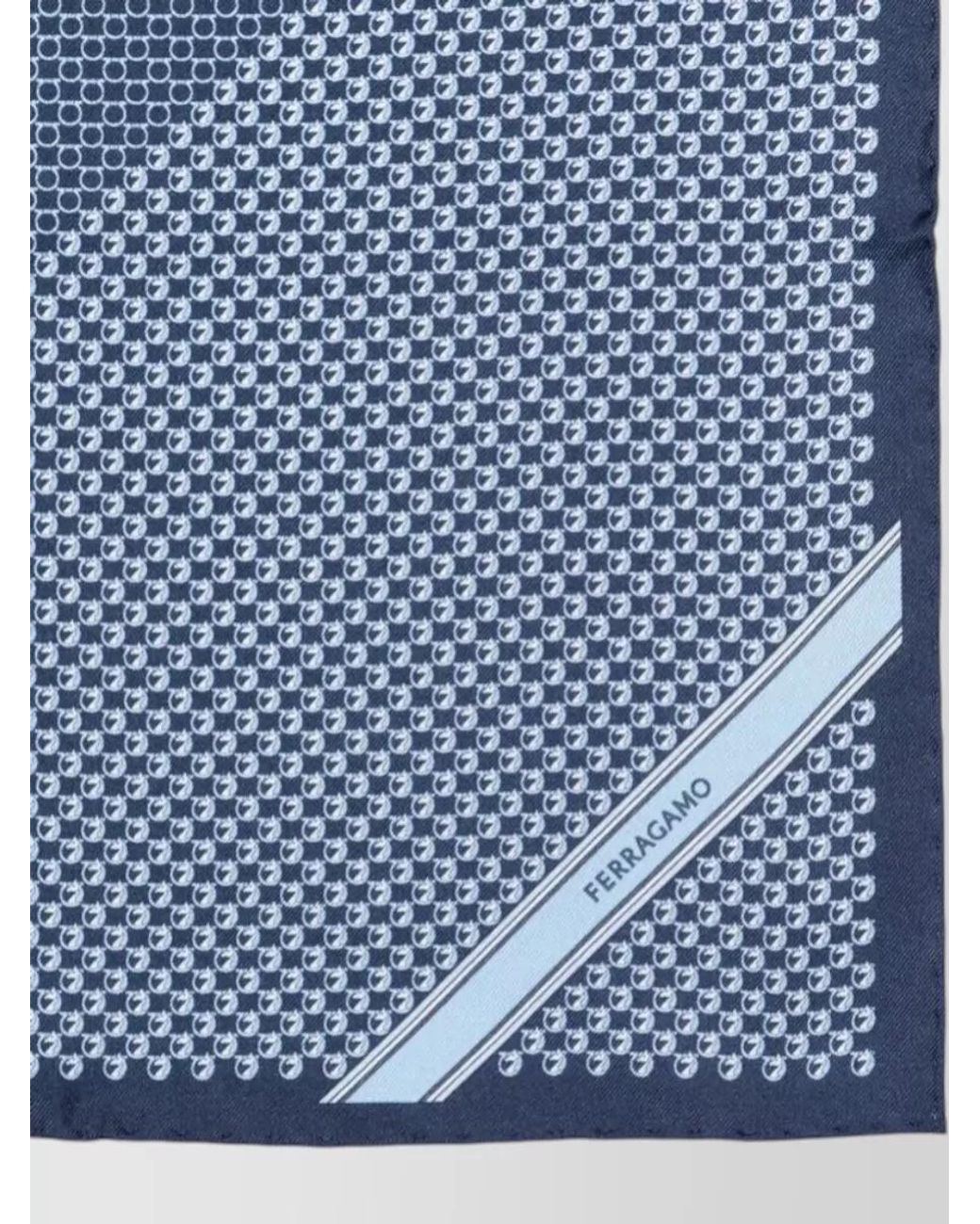 Ferragamo Blue Silk Pocket Square for men