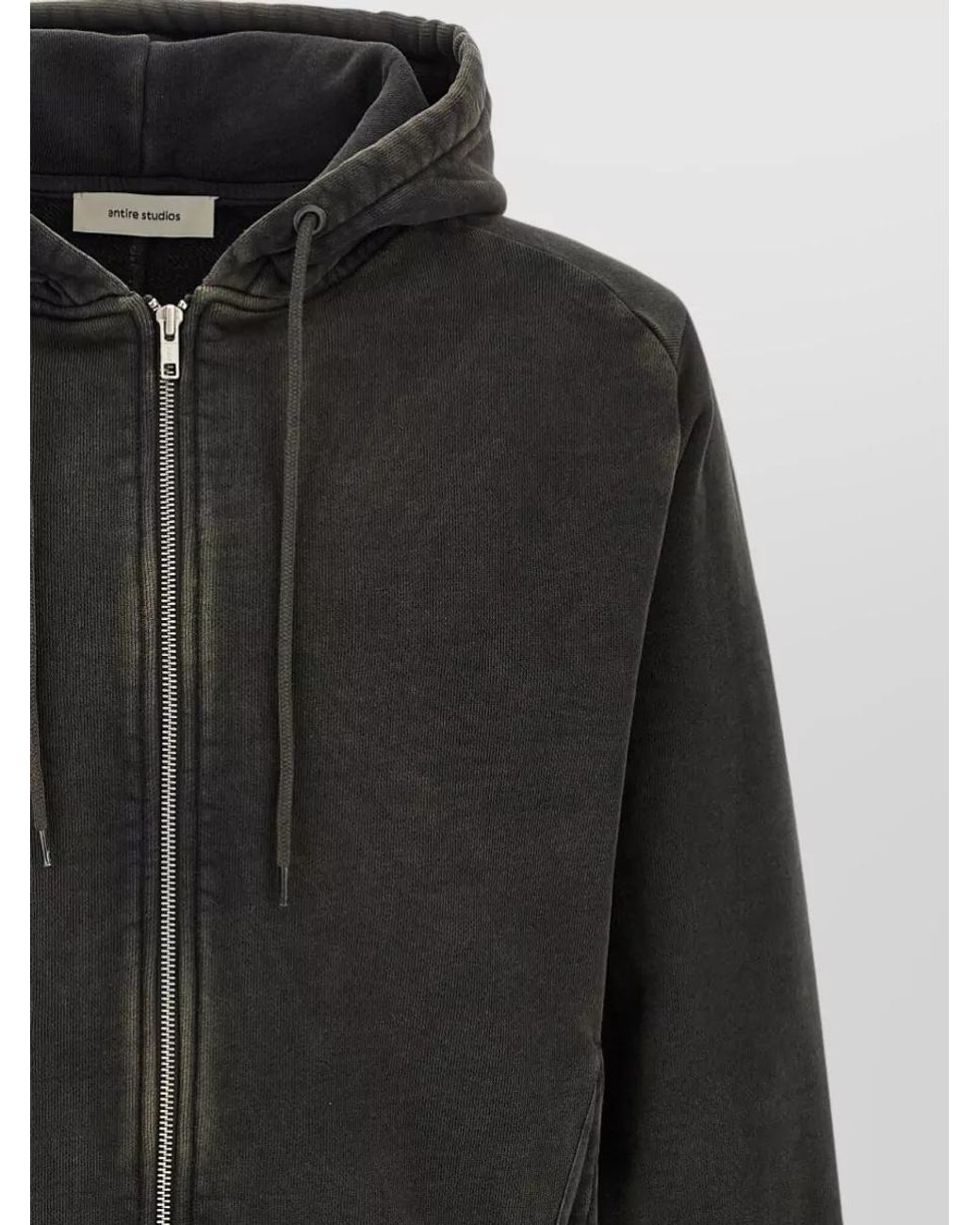 Entire studios Black Cotton Slim-Fit Zip Hoodie for men