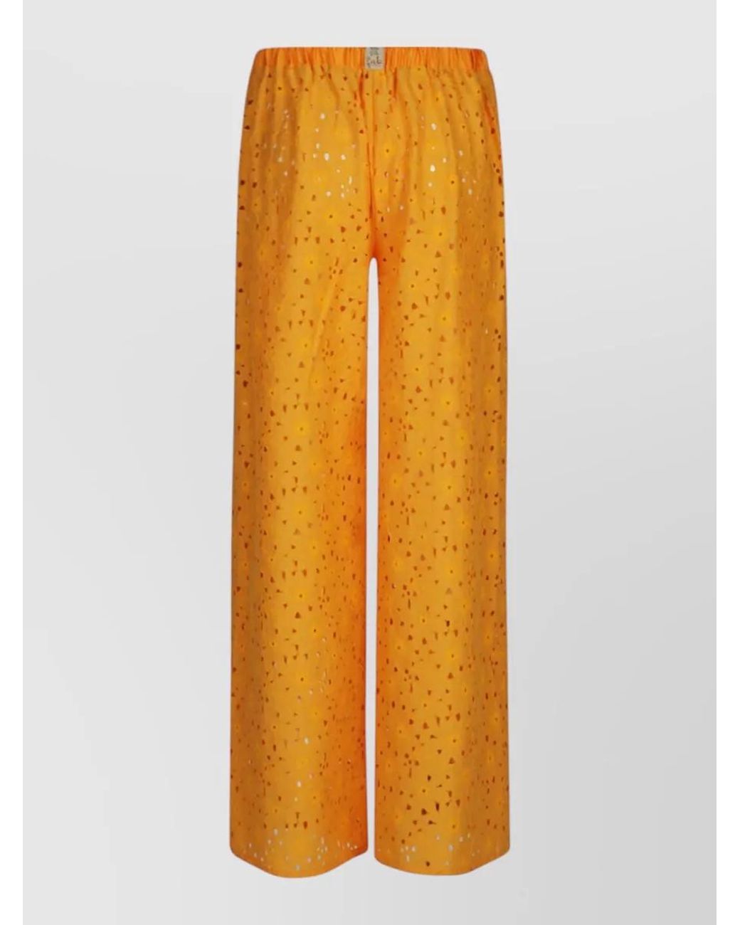 Feel me fab Orange Wide-Leg Trousers