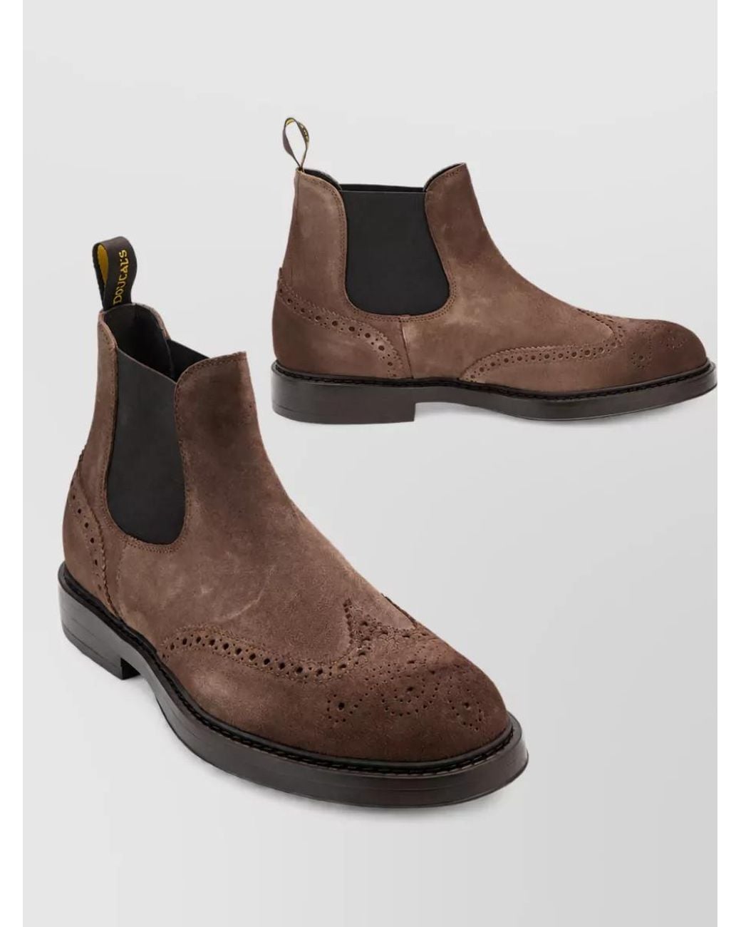 Doucal's Brown Leather Ankle Boots for men