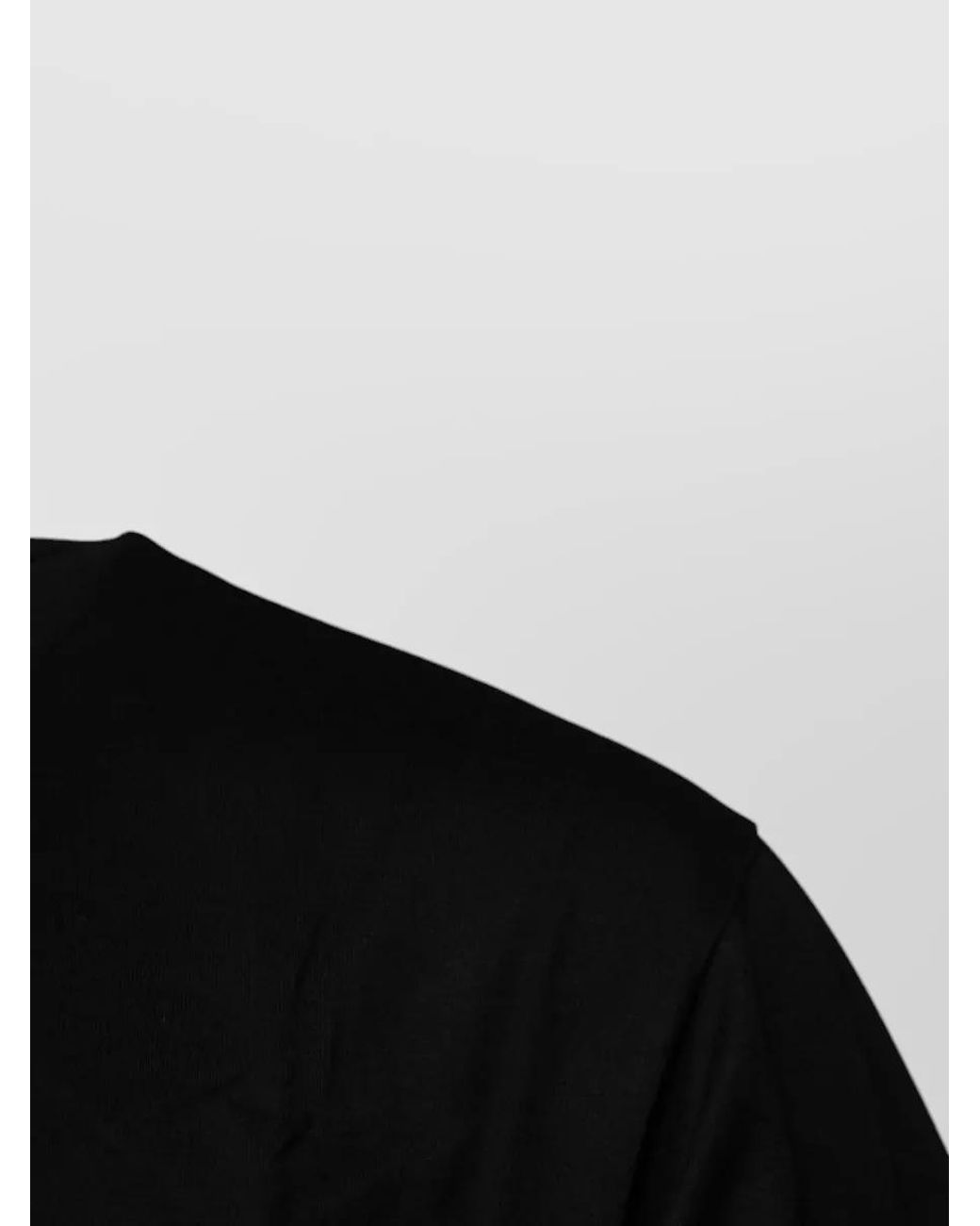 Dolce & Gabbana Black Cotton Logo Patch Crew Neck T-Shirt for men