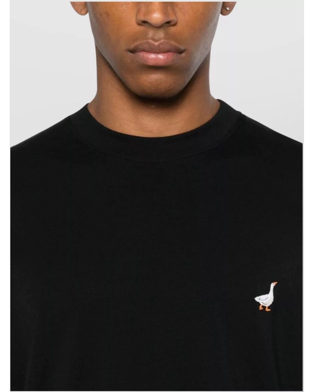 Moschino Black Cotton Embroidered Short-Sleeve T-Shirt for men