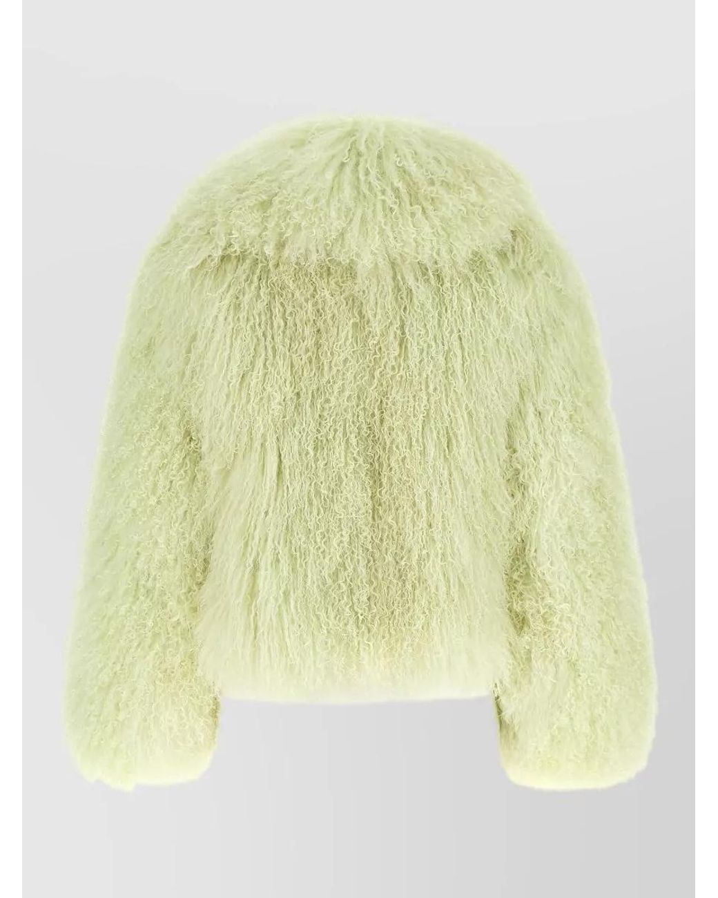 Blancha Metallic Shearling Curly-Texture Shawl-Collar Jacket