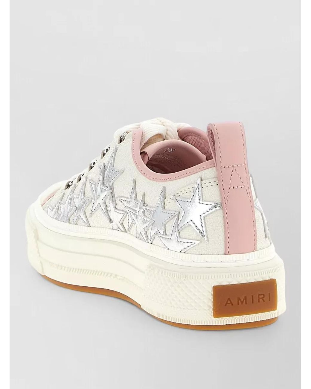 Amiri White Leather Metallic Stars Low-Top Sneakers