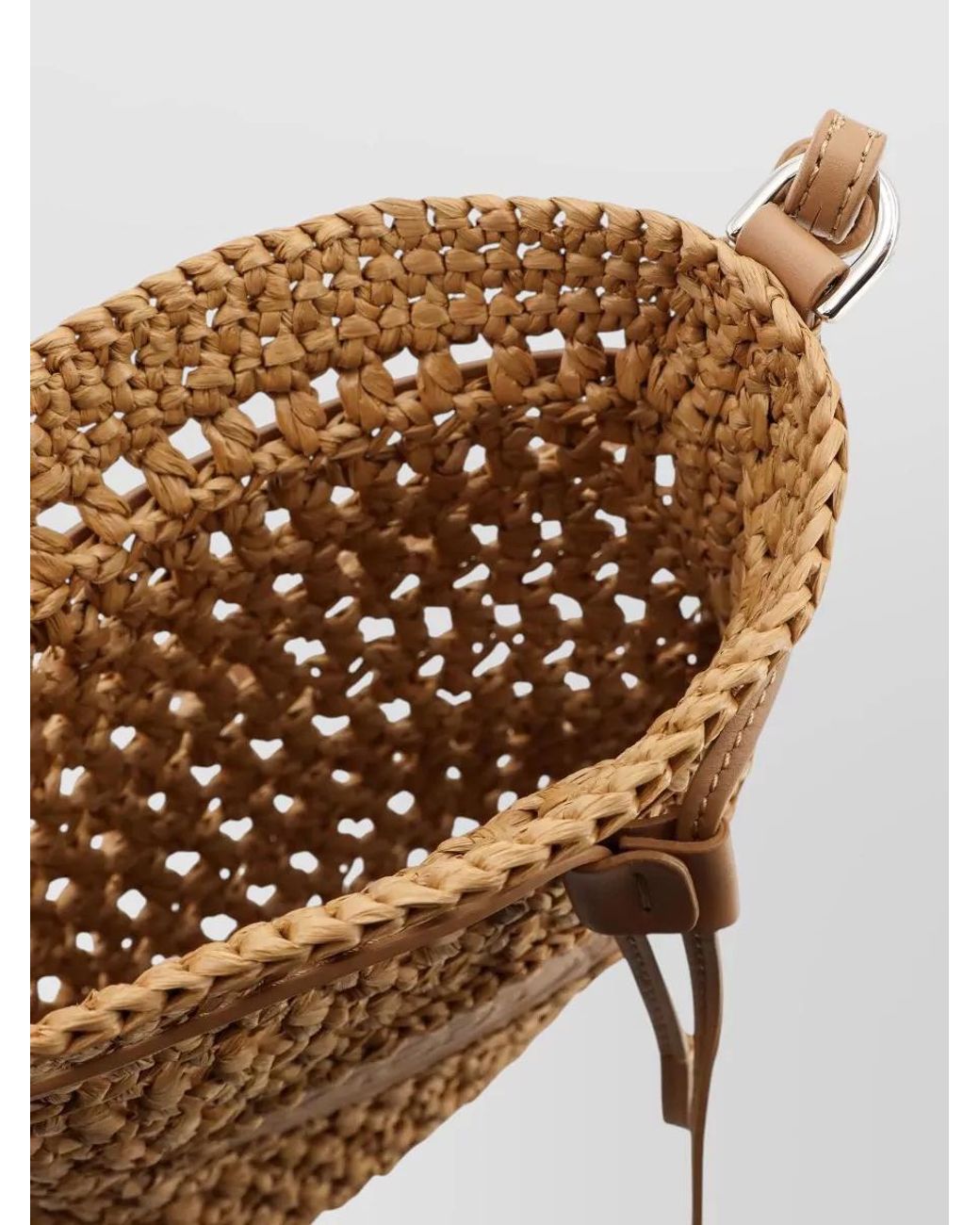 Tod's Natural Bucket Raffia Crochet Cross-Body Bag