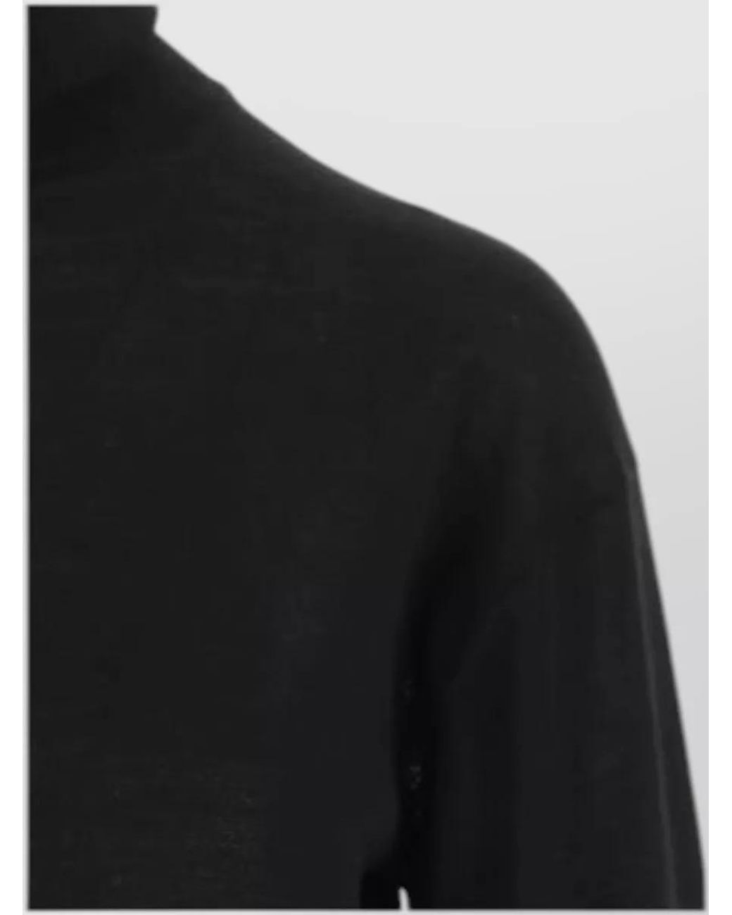 Saint Laurent Black Cashmere Wool Silk Turtleneck Jumper