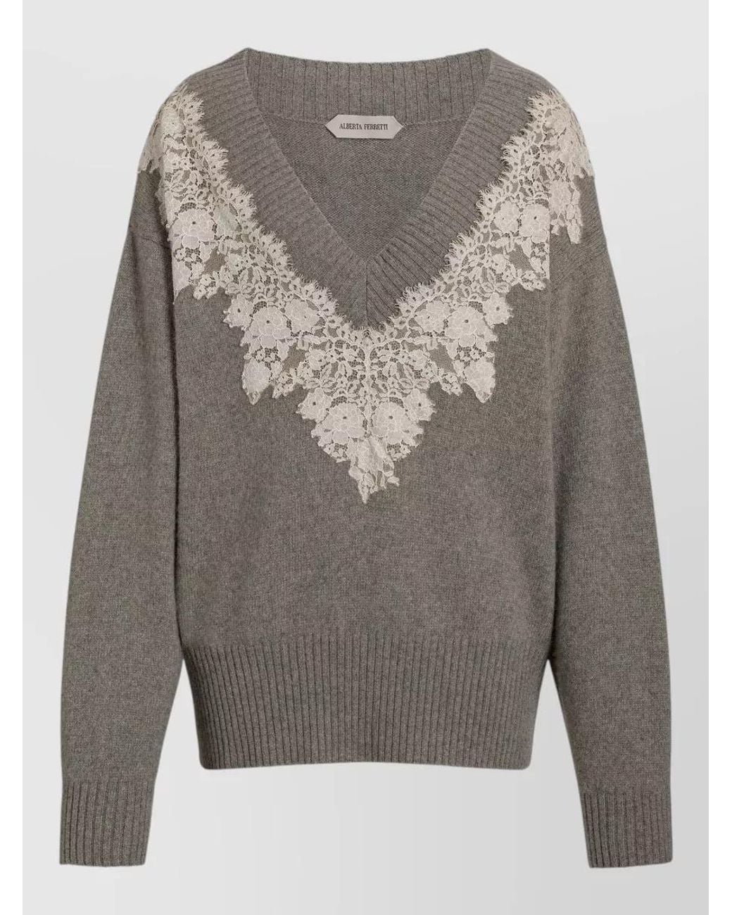 Alberta Ferretti Gray Cashmere Wool Sweatshirt