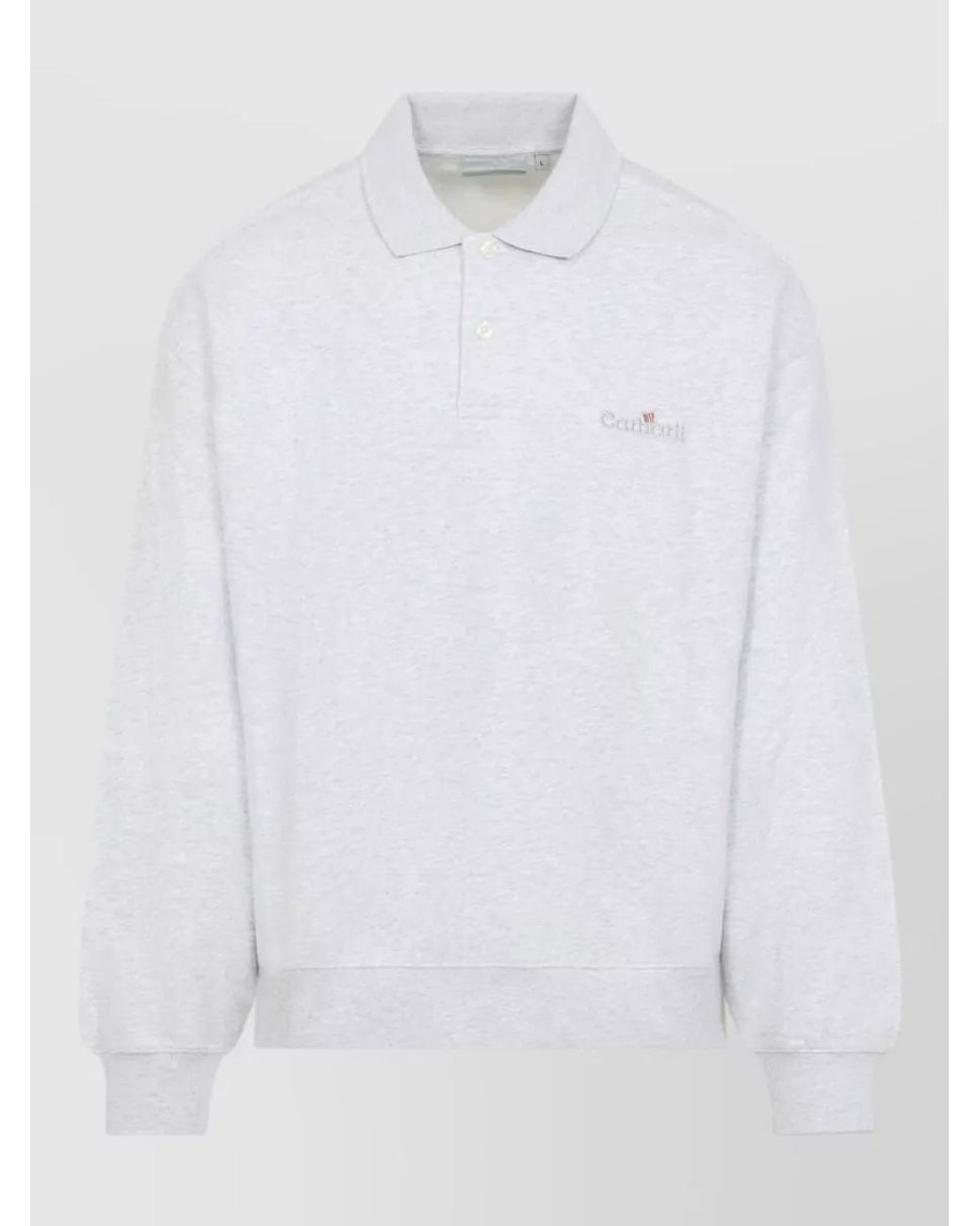 Carhartt White Cotton Long-Sleeve Polo Sweater for men