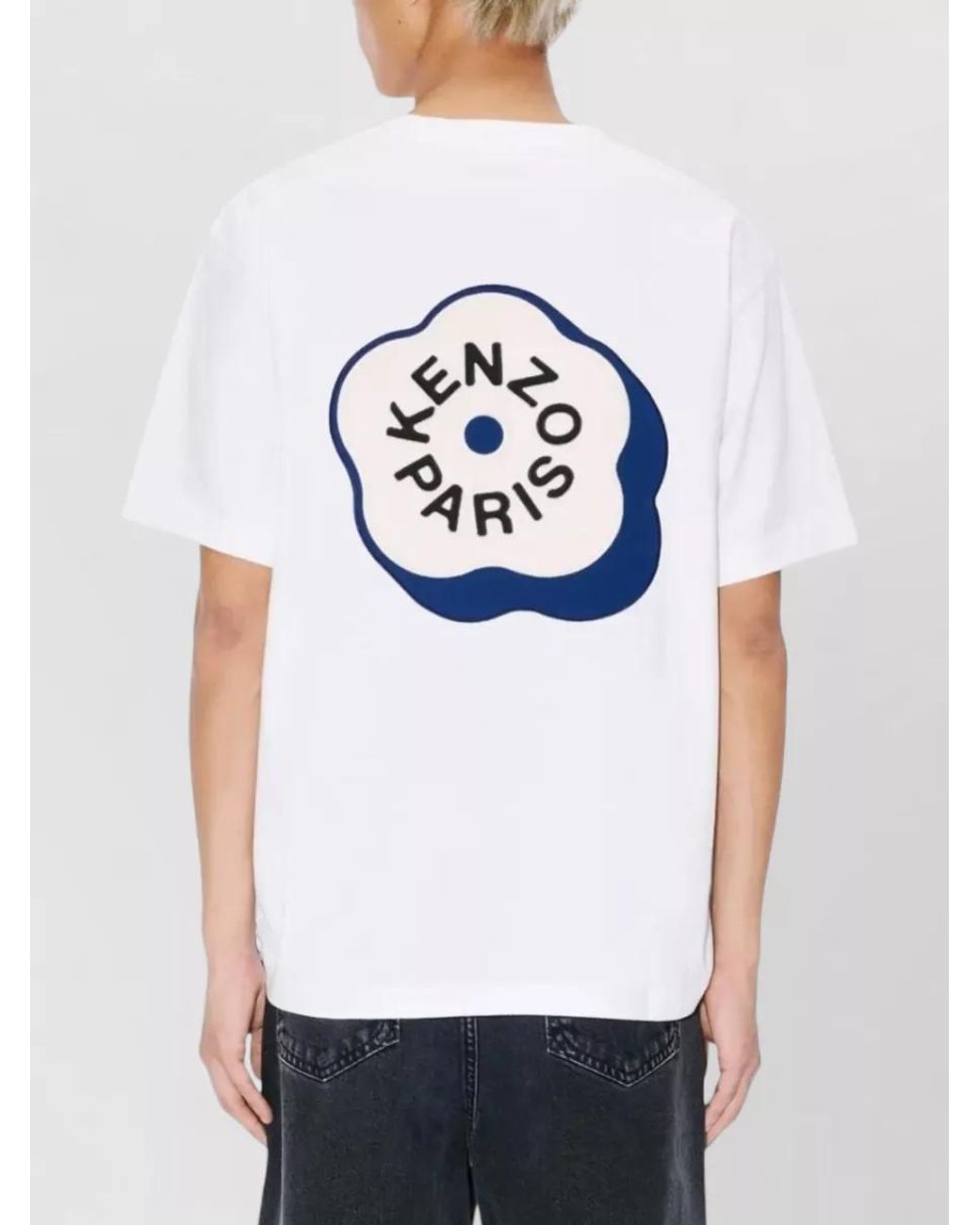 KENZO White Oversized Cotton Logo-Embroidered T-Shirt for men