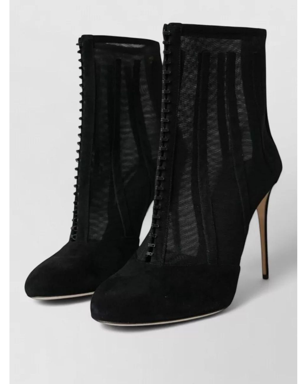 Dolce & Gabbana Black Mesh Ankle Boots