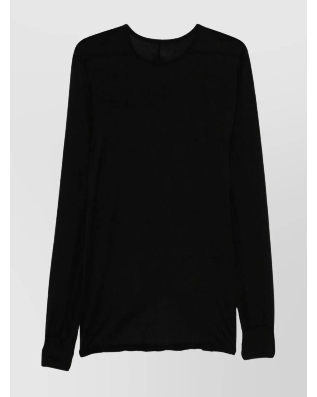 Rick Owens Black Cotton Crew Neck Long-Sleeve T-Shirt for men