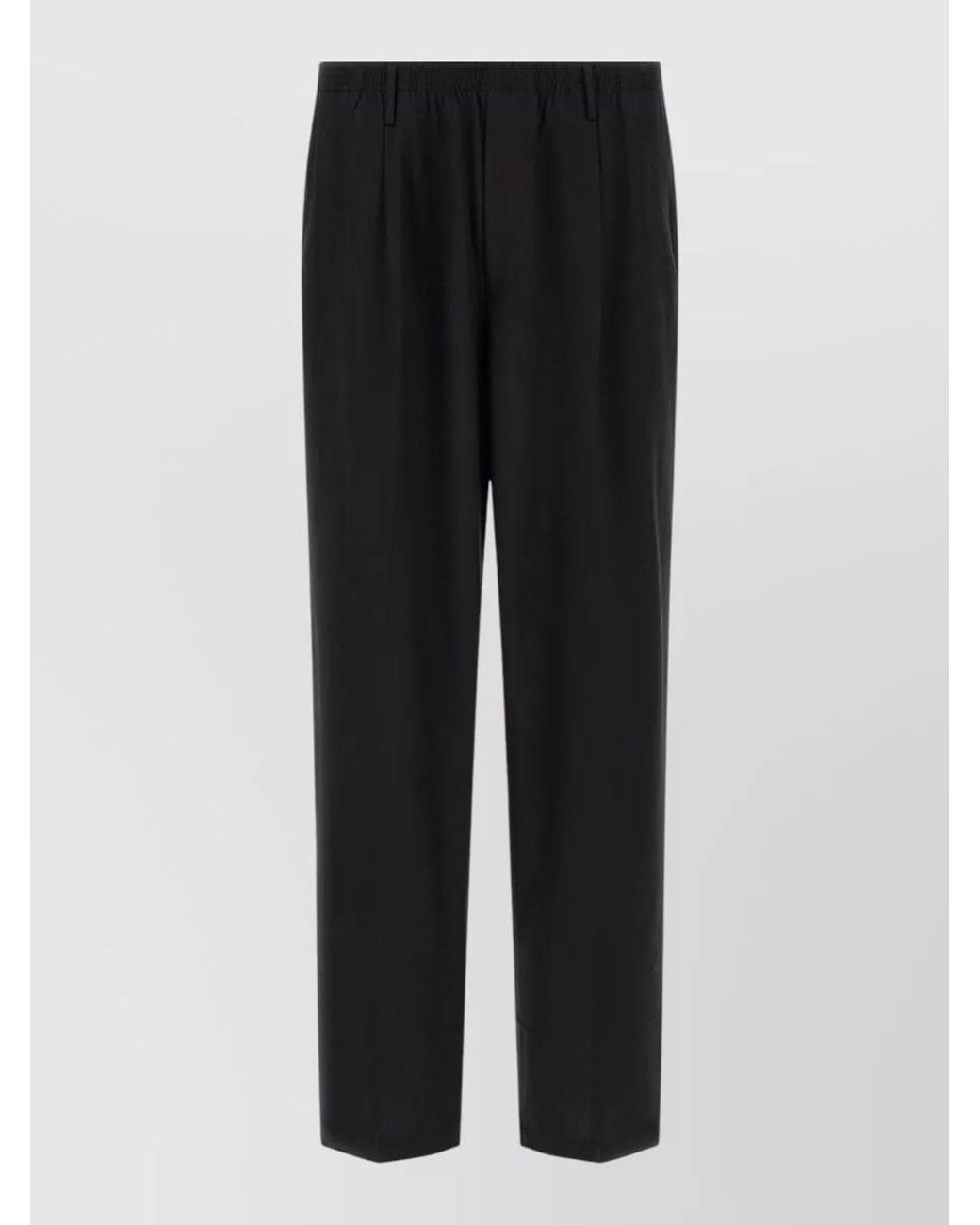 Cellar Door Black Virgin Wool Straight-Leg Trousers for men