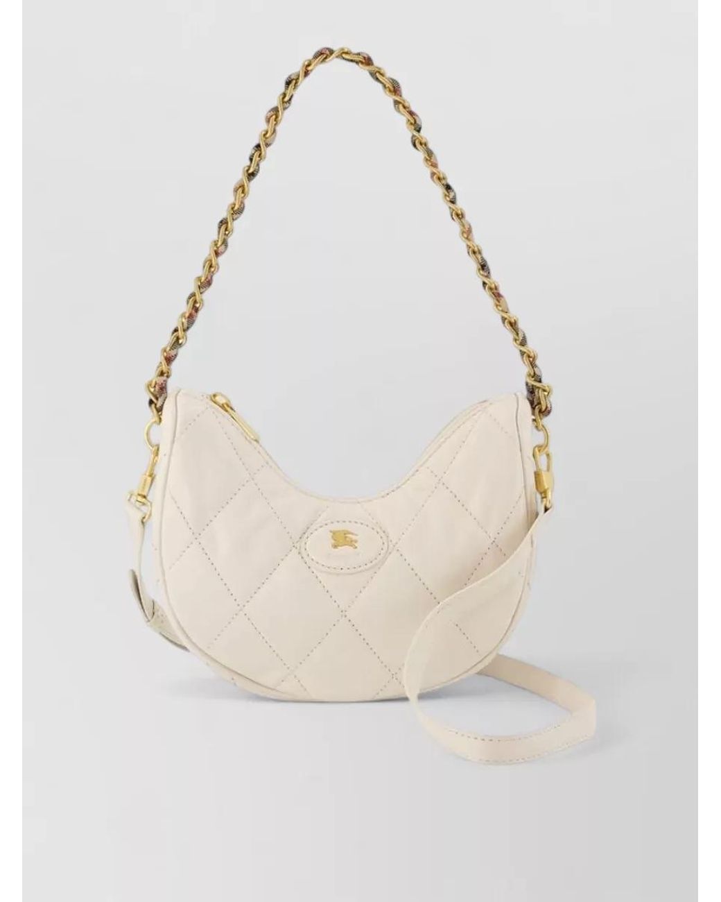 Burberry Natural Horseshoe Leather Clutch Bag