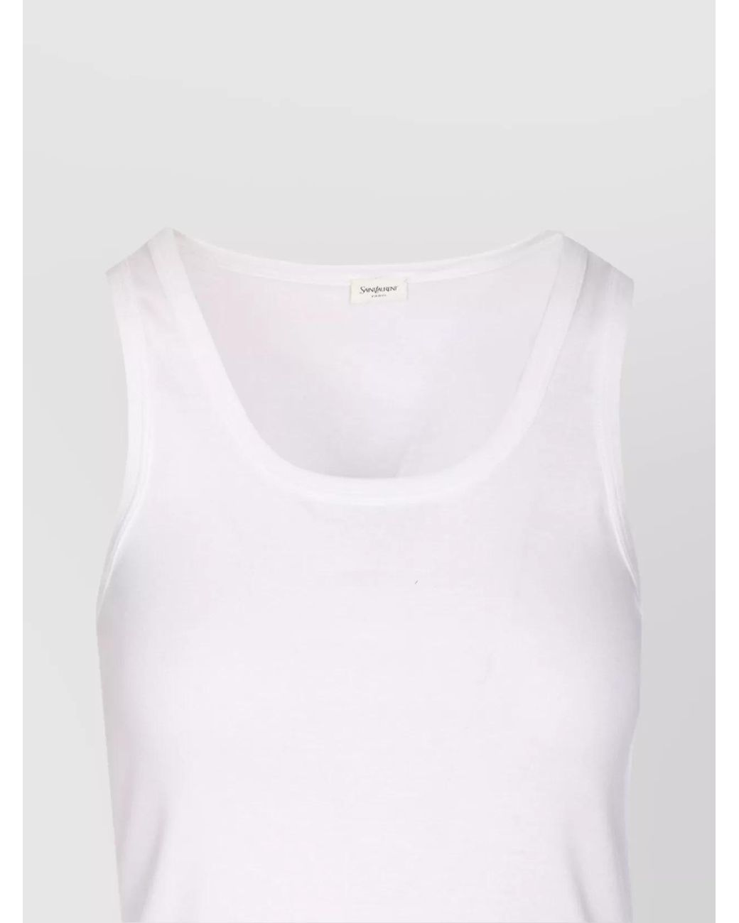 Saint Laurent White Cotton Slim-Fit Sleeveless Tank Top