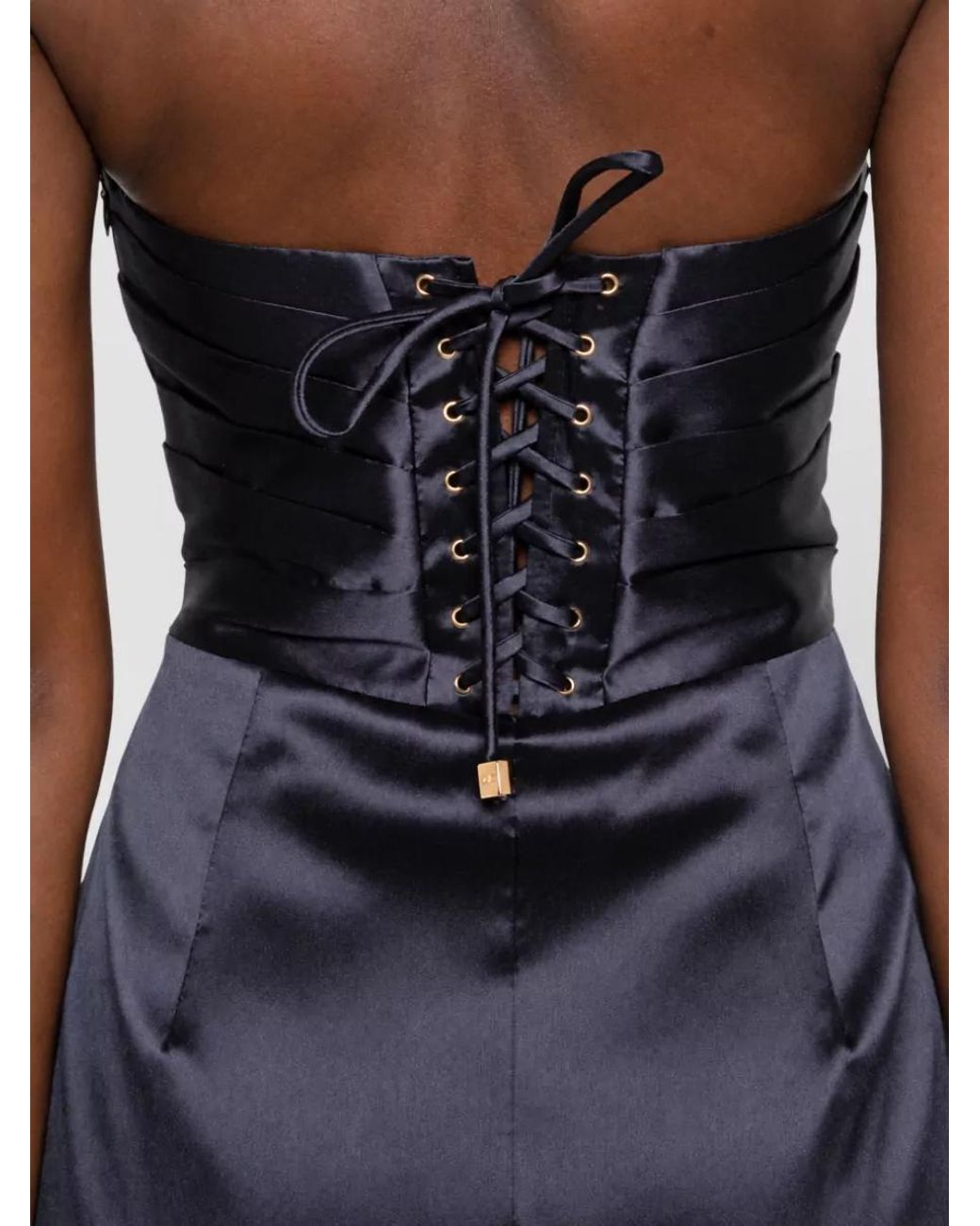 Elisabetta Franchi Blue Silk Knee-Length Dress