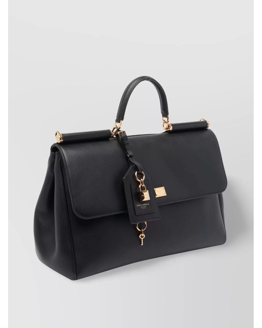 Dolce & Gabbana Black My Sicily Large Leather Shoulder Bag