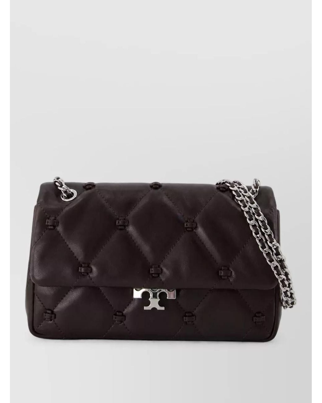 Tory Burch Black Eleanor Small Leather Clutch Bag