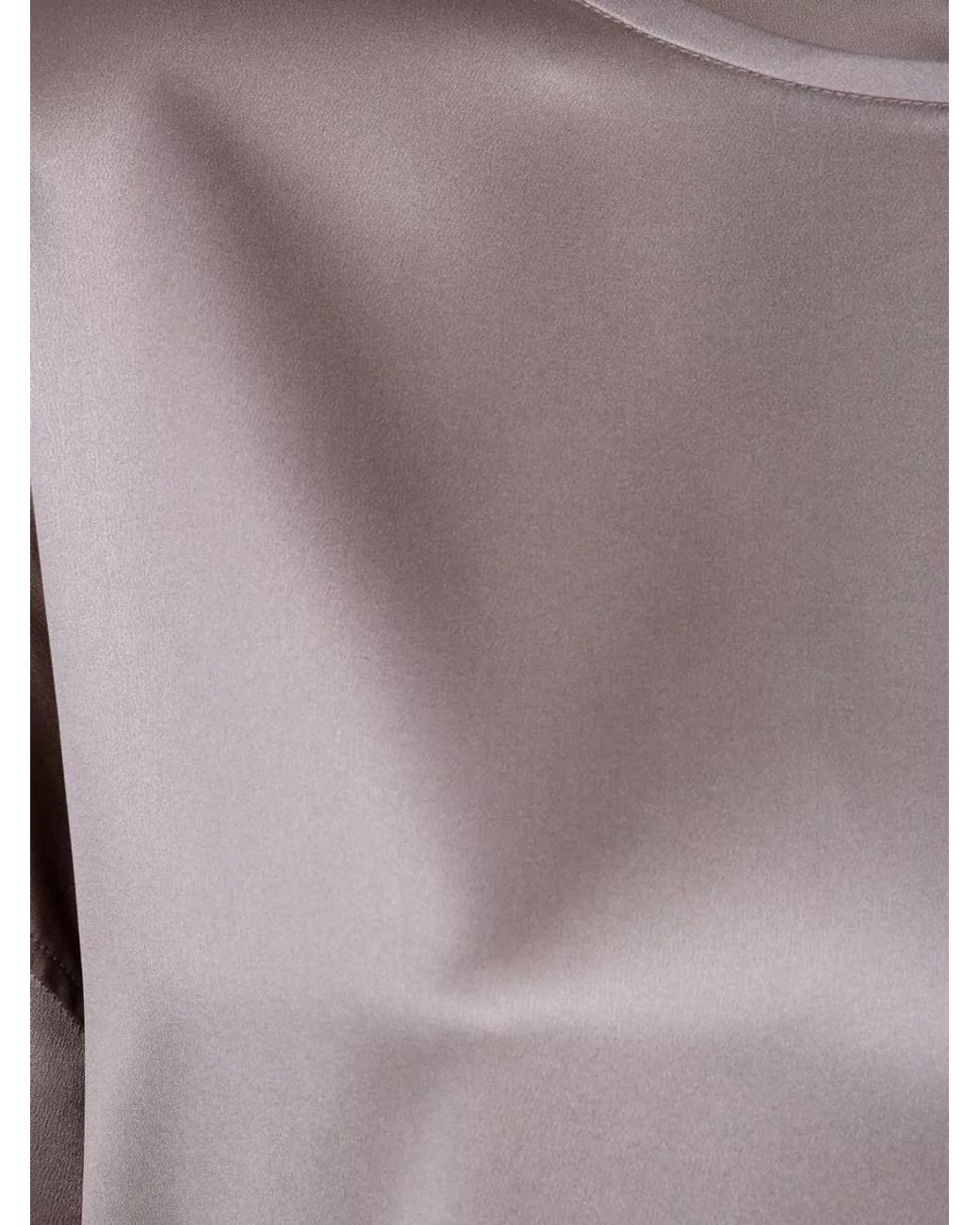 Brunello Cucinelli Purple Silk Short-Sleeve Blouse