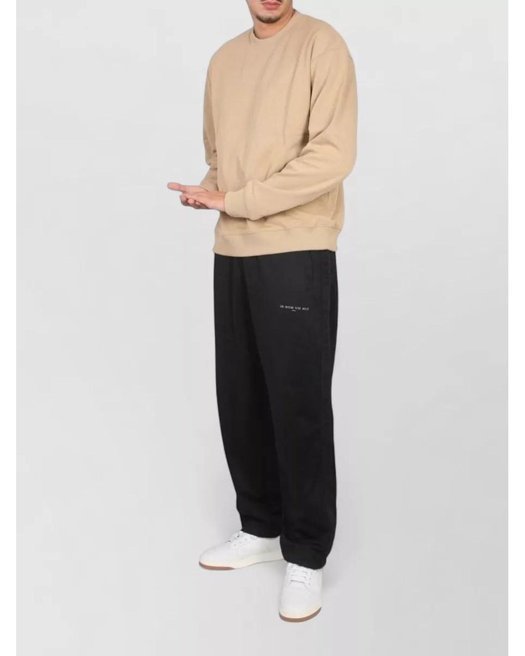 Ih Nom Uh Nit Natural Logo Print Cotton Crewneck Sweatshirt for men