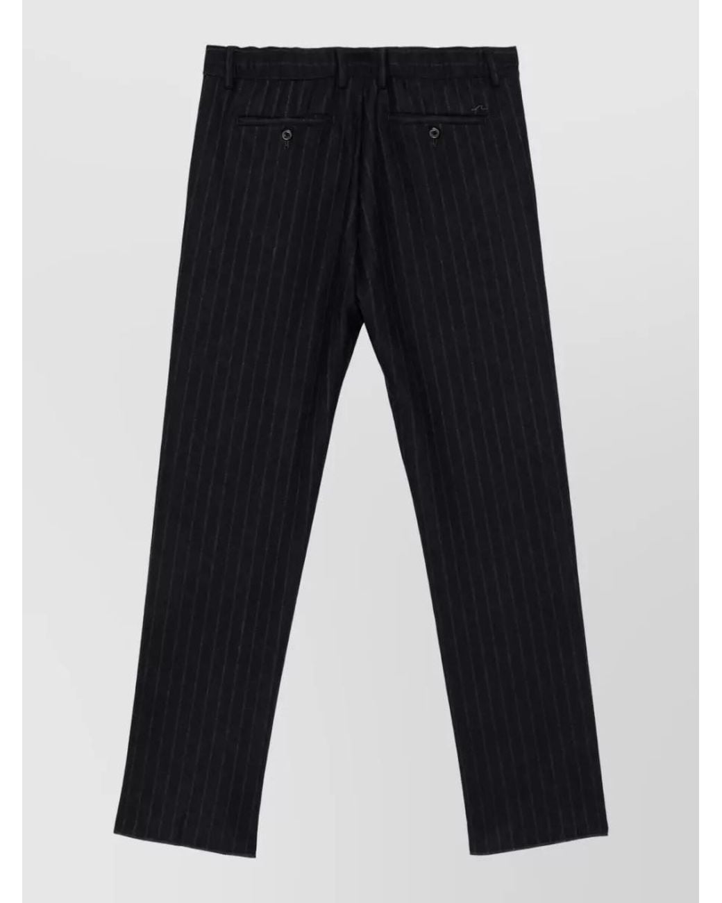Paul & Shark Blue Wool Pinstripe Tapered Chinos for men