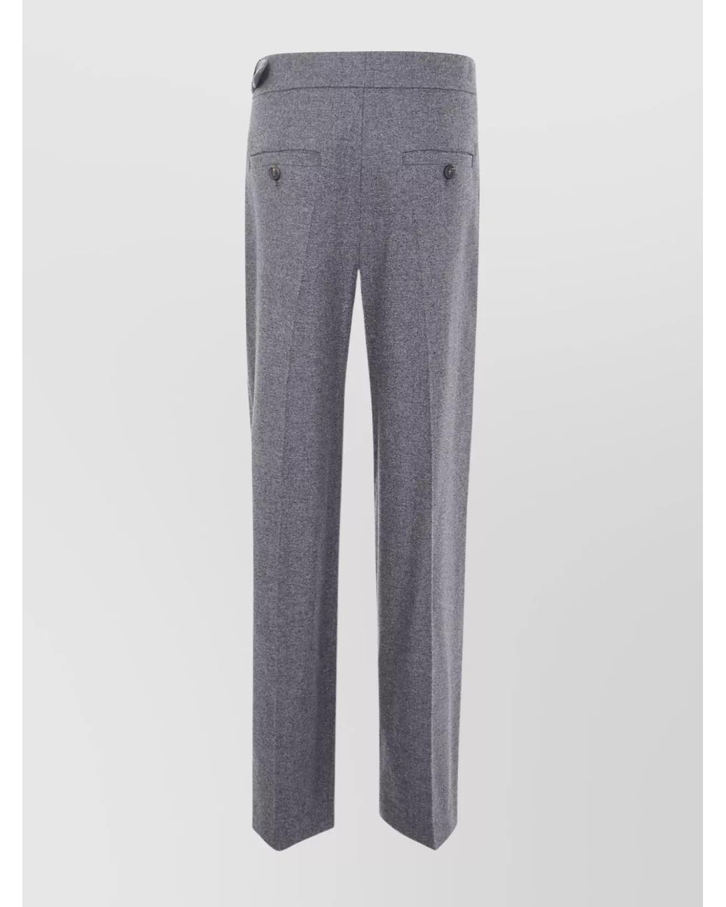 Brunello Cucinelli Gray Virgin Wool Cashmere Pleated Wide-Leg Tailored Trousers