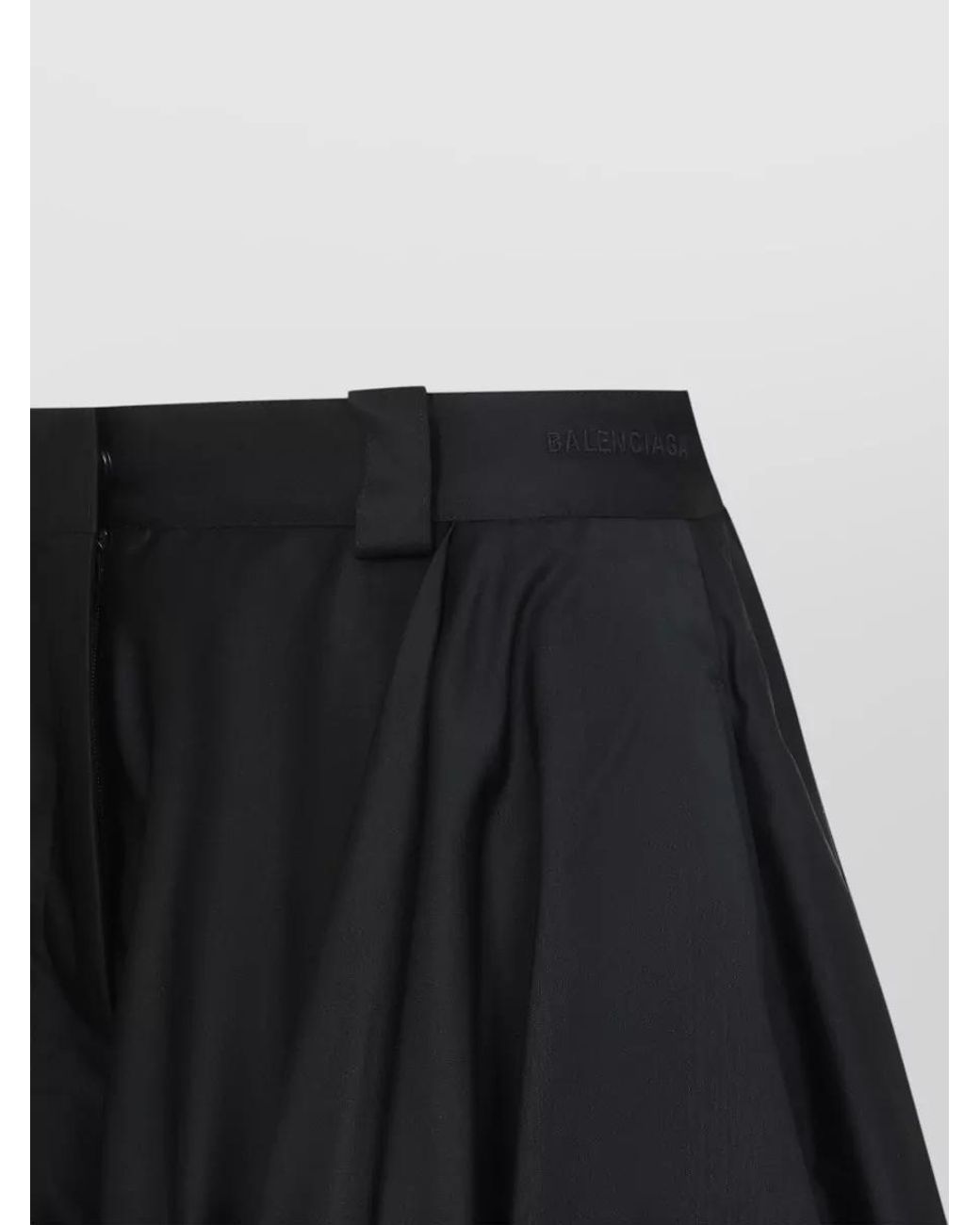 Balenciaga Black Silk Balloon Wide-Leg Bermuda Shorts