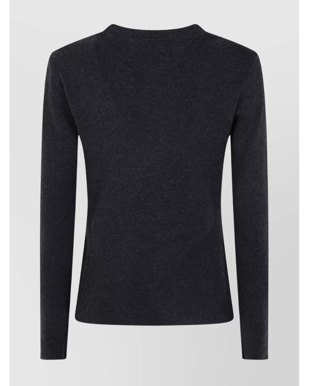 Max Mara Blue Logo Long-Sleeve Round-Neck Sweater