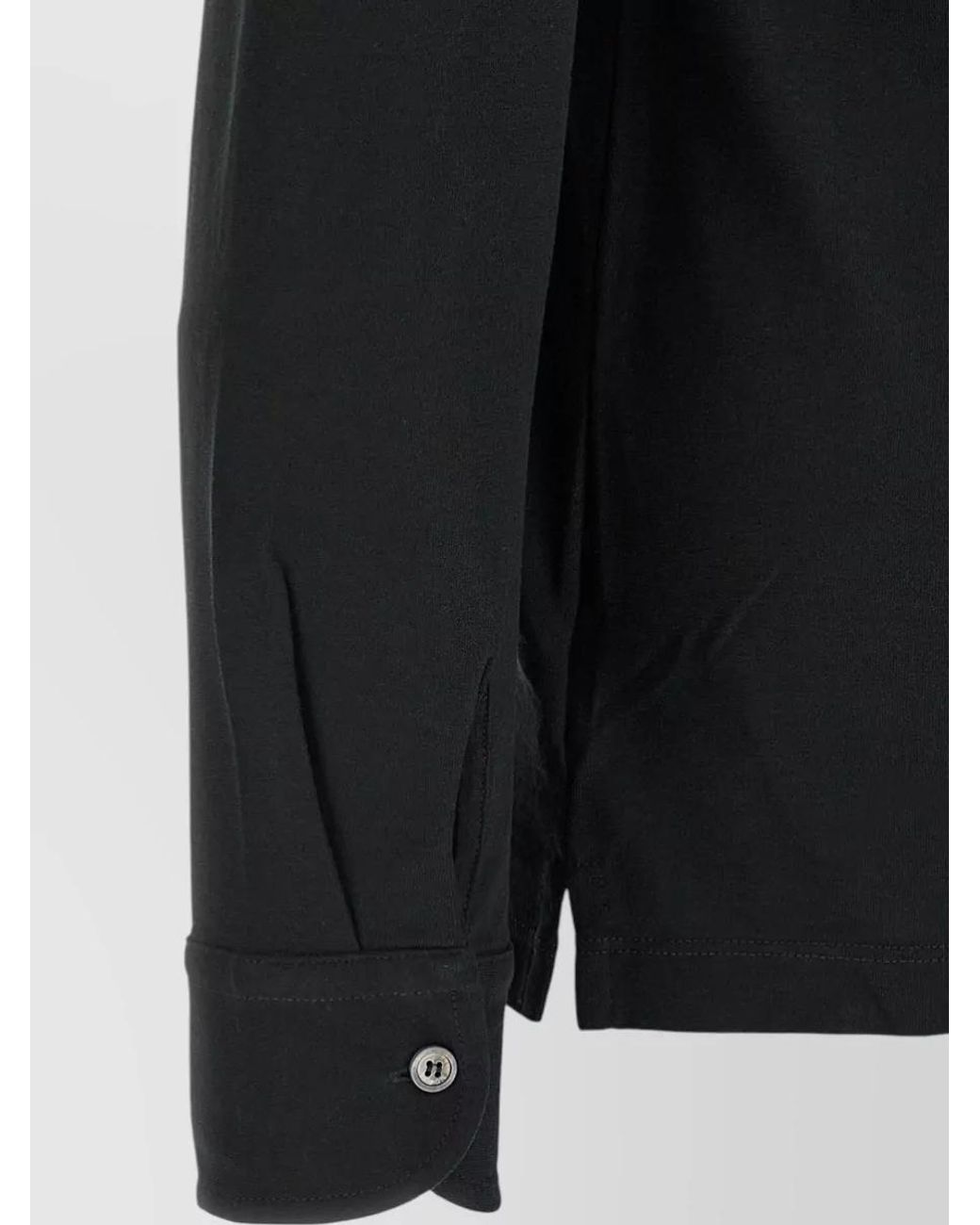 Zanone Black Cotton Long-Sleeve Polo Shirt for men