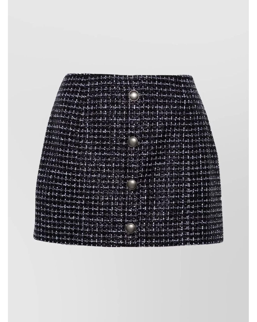 Alessandra Rich Blue Sequined Checked Tweed Mini Skirt