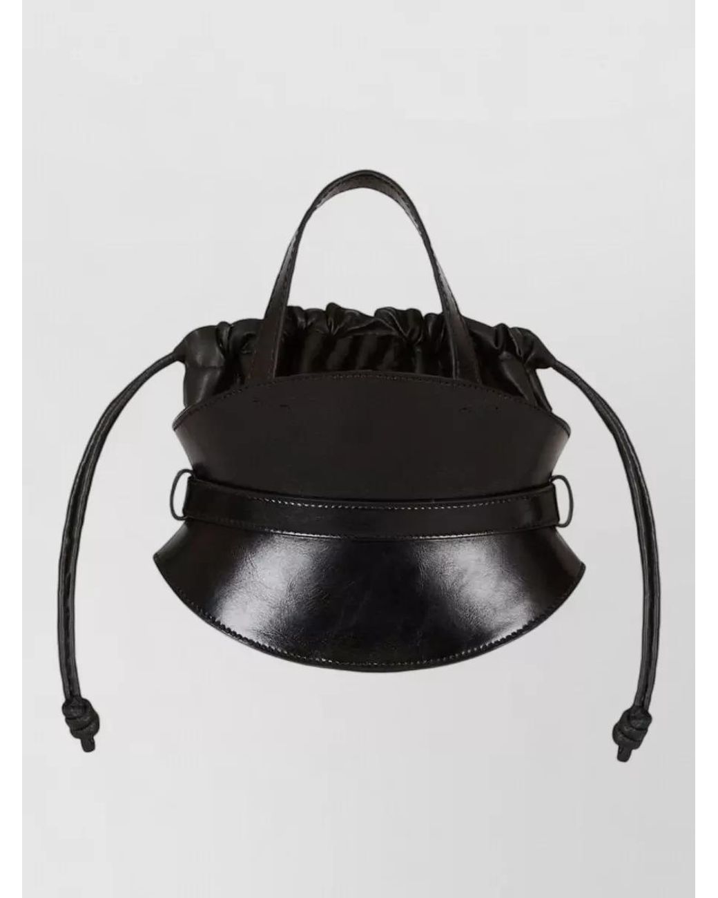 Balmain Black Shuffle Mini Leather Bucket Bag